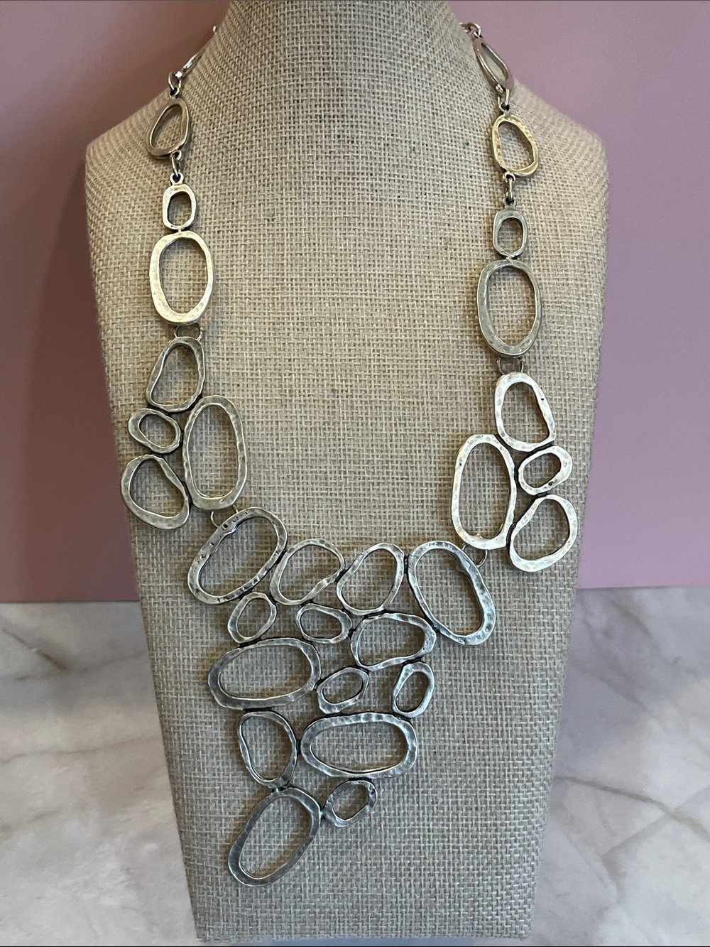 Pewter LONG NECKLACE Rare HTF - Picture 1 of 10